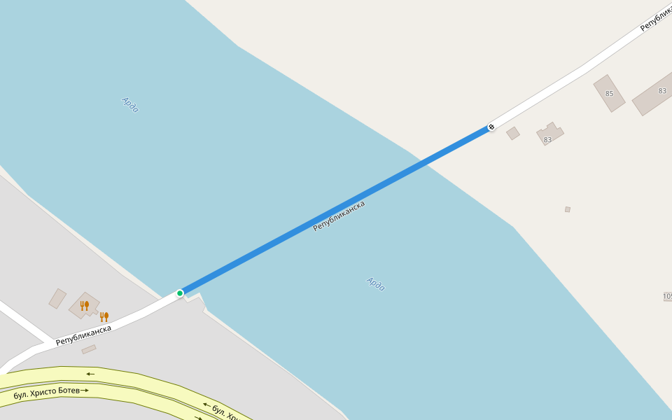 Републиканска walking route map in Kardzhali