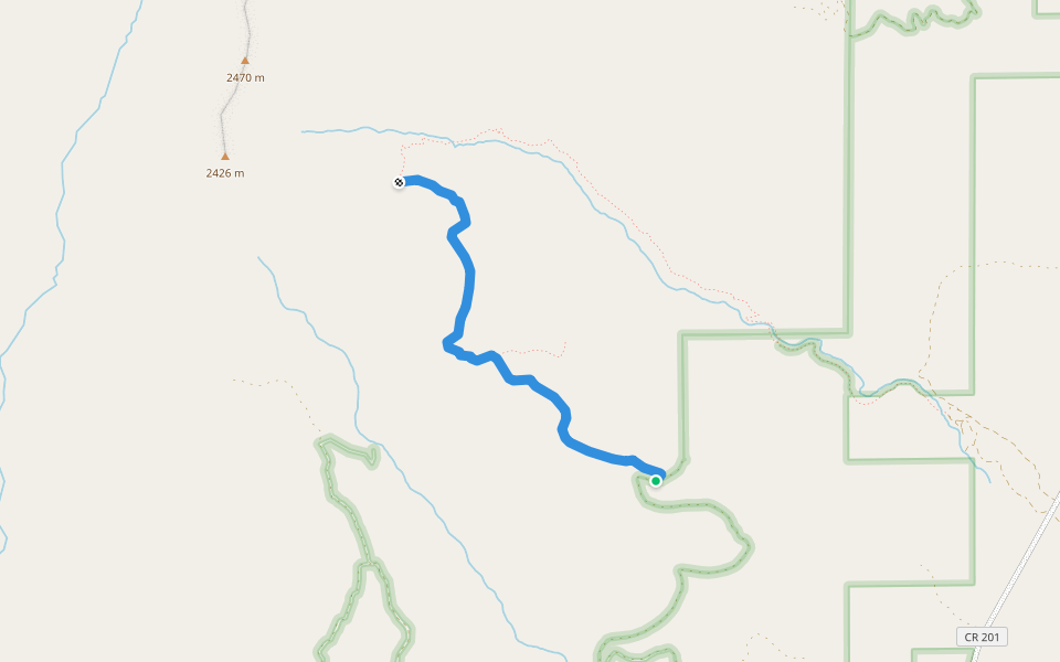 Dry Creek Trail walking route map in Princeton