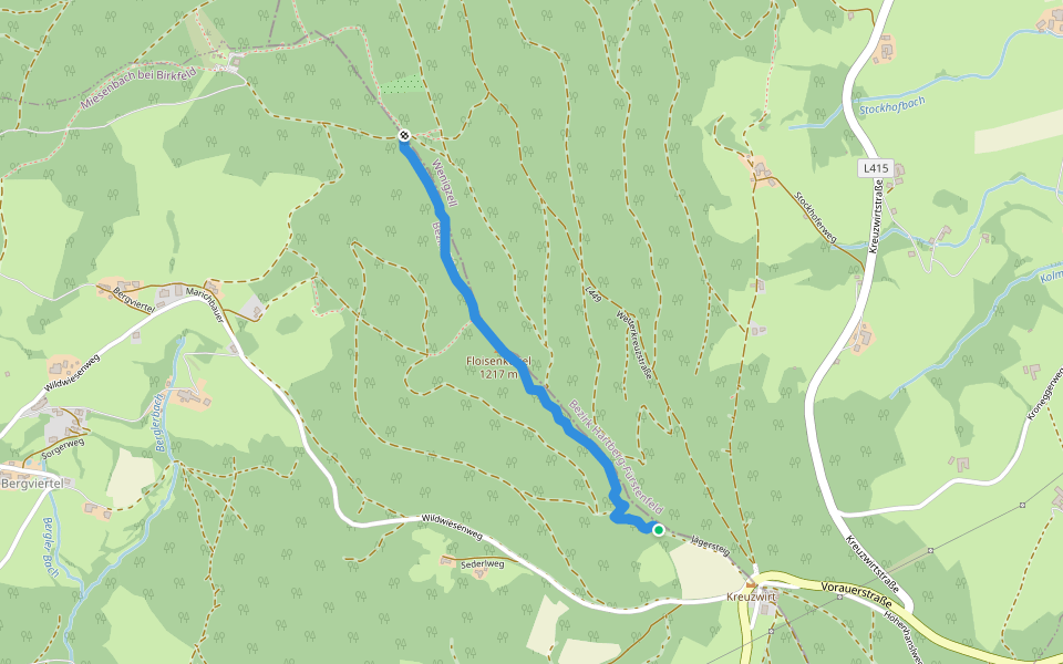 Jagasteig walking route map in Wenigzell