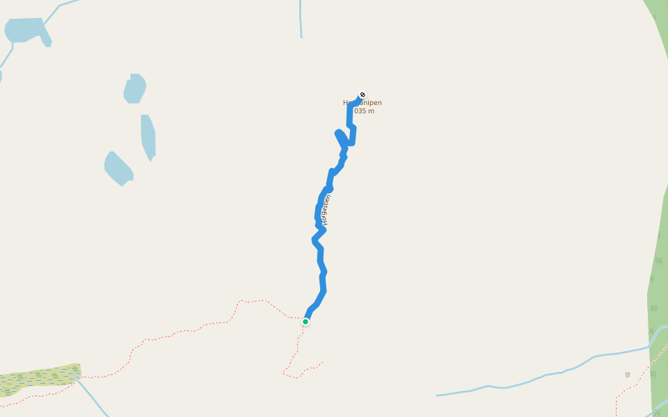 Horganipstien walking route map in Nesheim