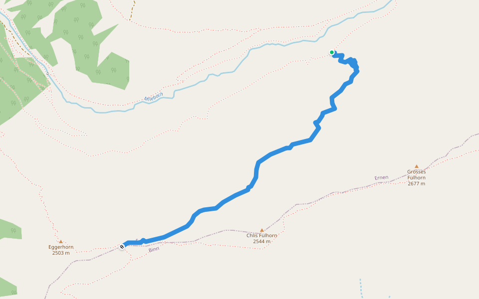 Wanderweg Rappental - Eggerhorn walking route map in Ernen