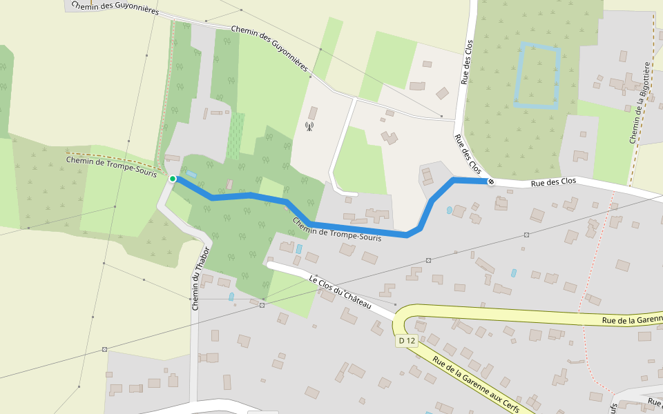 Chemin de Trompe-Souris walking route map in La Flèche