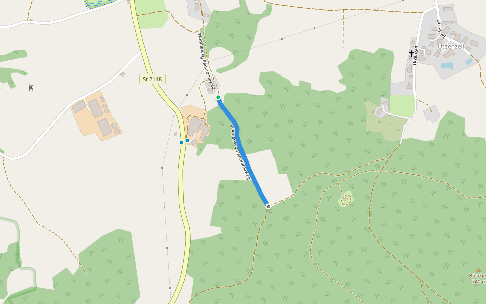 Wanderweg Panoramaweg walking route map in Wiesenfelden