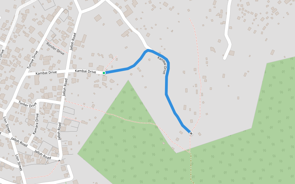Kambai Drive walking route map in Goderich