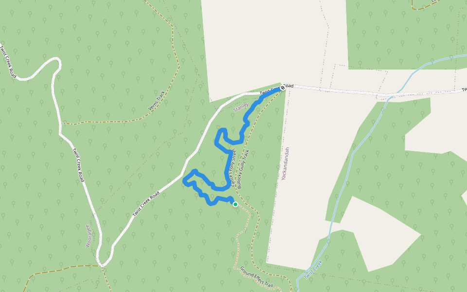 Lance's Folly Street walking route map in Yackandandah