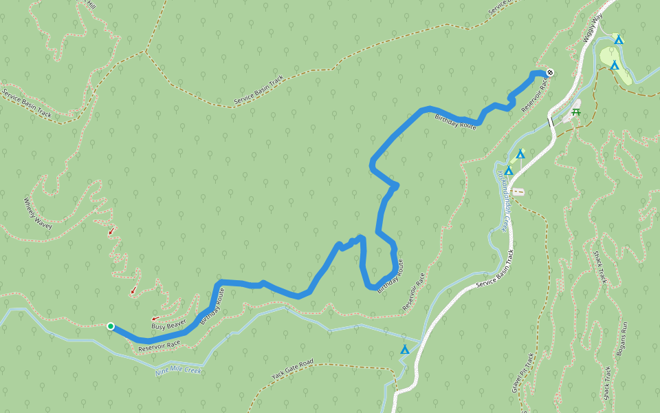 Birthday Route walking route map in Stanley