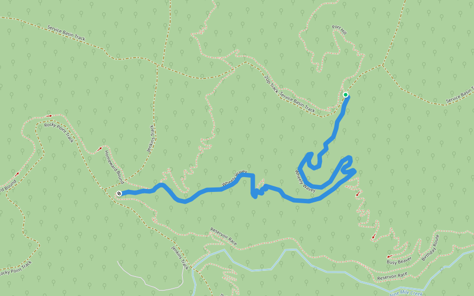 Wheely Wavey walking route map in Stanley