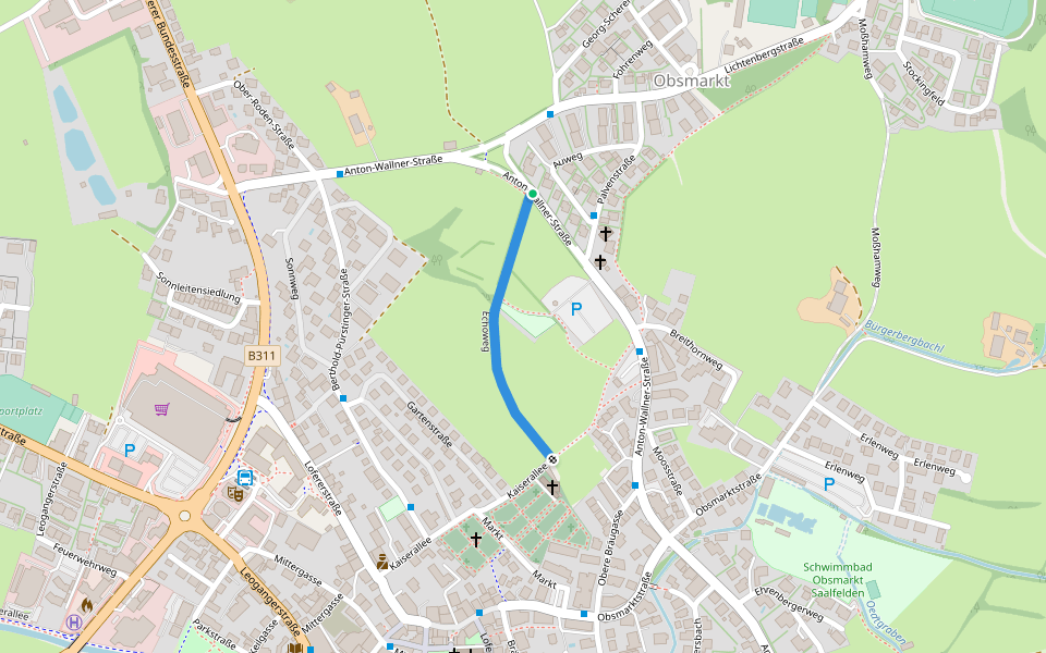 Echoweg walking route map in Saalfelden am Steinernen Meer
