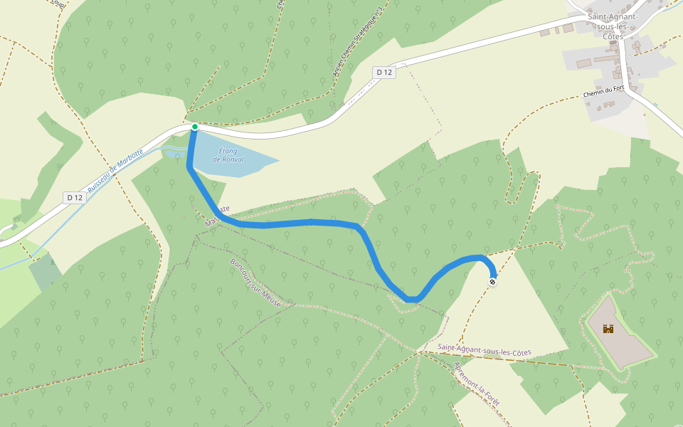 Ancien Chemin Stratégique n°3 walking route map in Apremont-la-Forêt