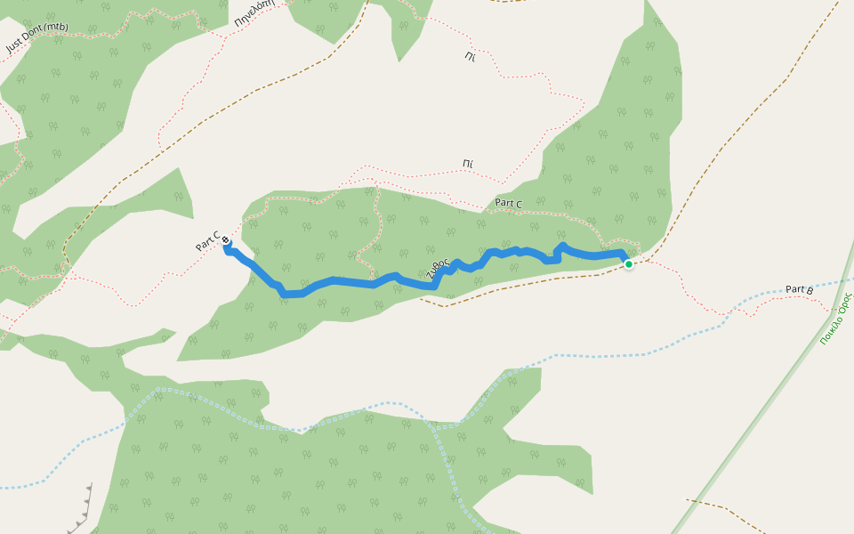 Ζυθος walking route map in Aspropyrgos