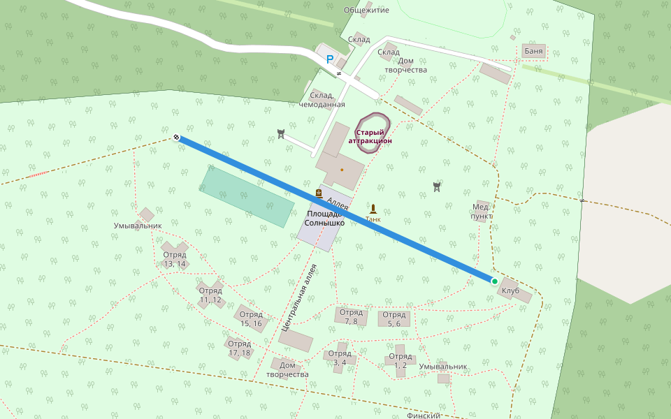 Аллея walking route map in Непряхинское сельское поселение