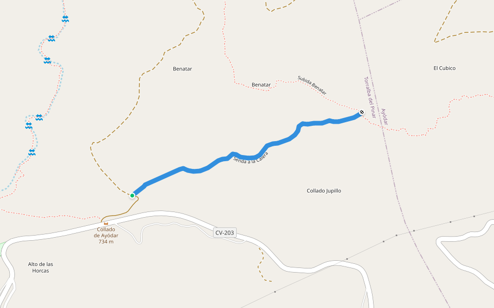 Senda a la Calera walking route map in Torralba del Pinar