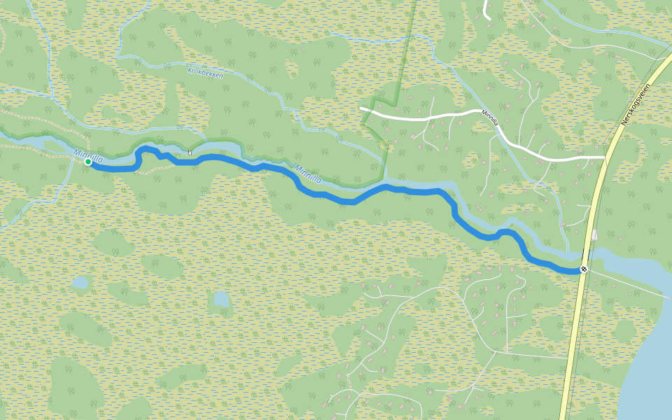 Minilliastien walking route map in Nerskogen