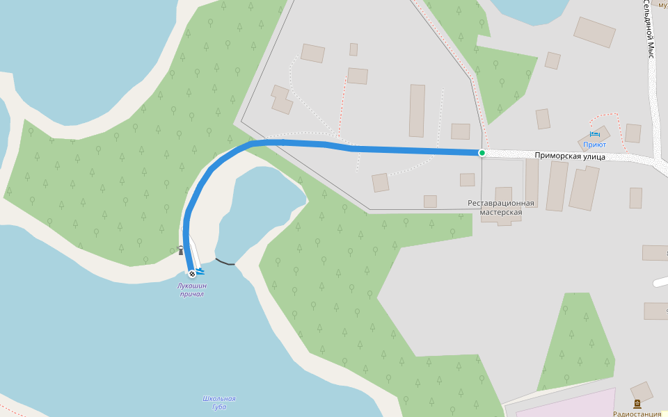 Батарейный переулок walking route map in Solovetsky