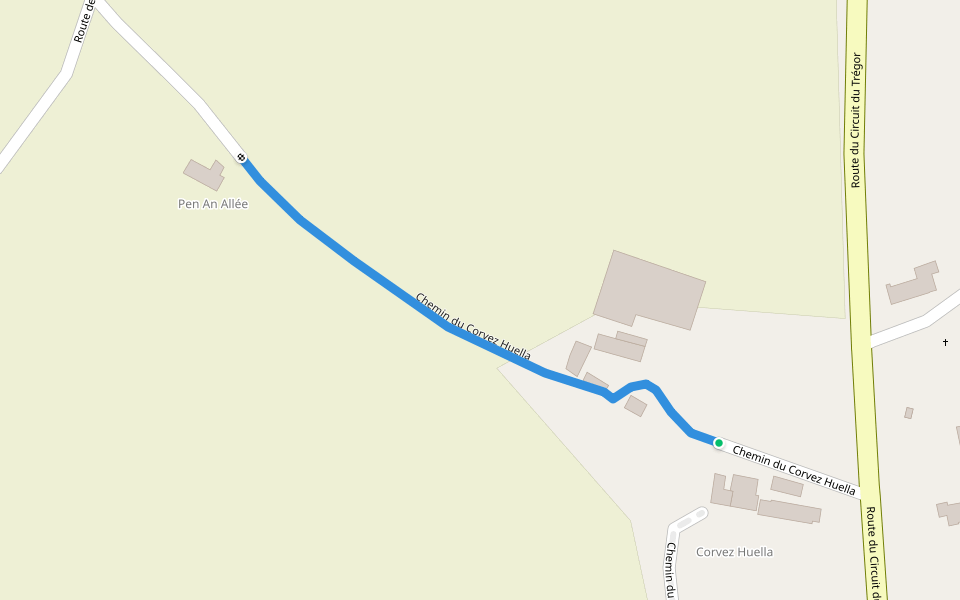 Chemin du Corvez Huella walking route map in Plougasnou