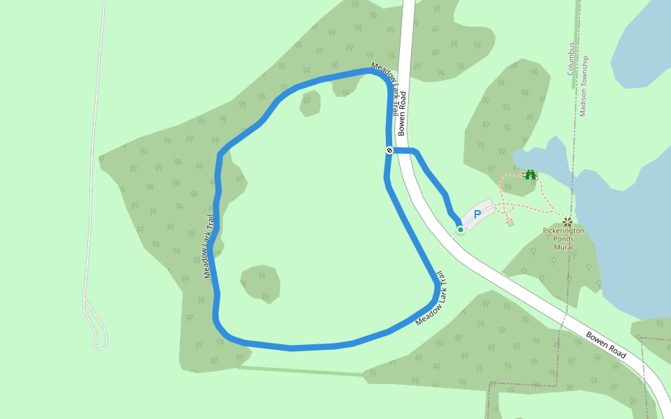 Meadow Lark Trail walking route map in Canal Winchester