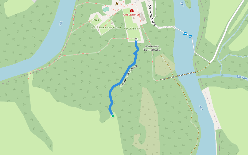 Ścieżka na Połoninkę walking route map in Wetlina