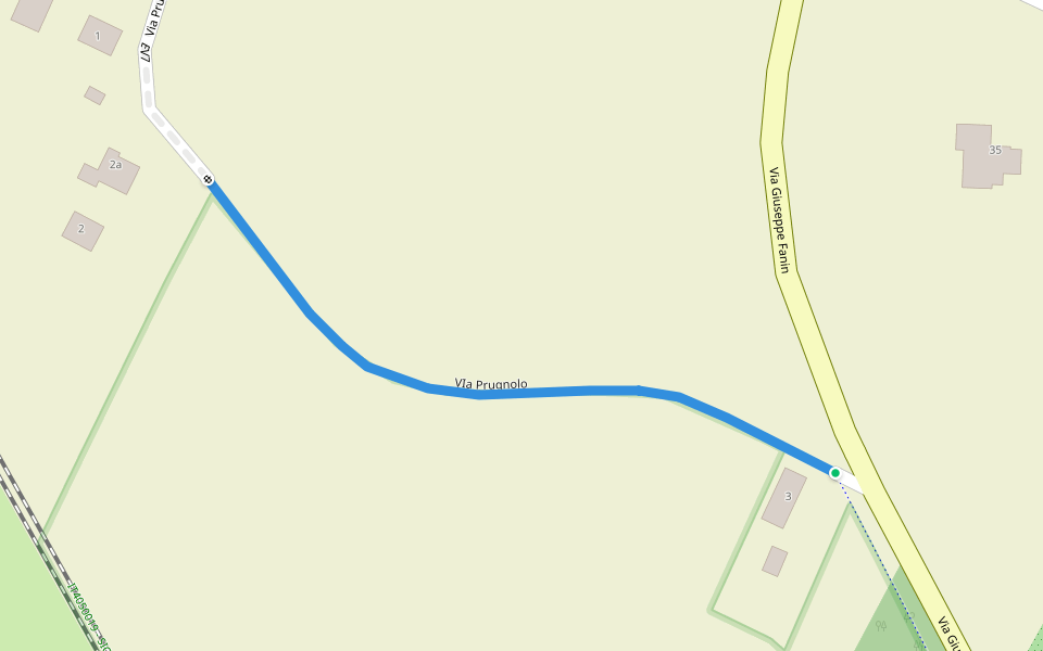 VIa Prugnolo walking route map in San Giovanni in Persiceto