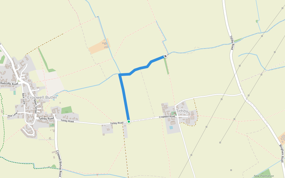 FP23 walking route map in Cropwell Butler