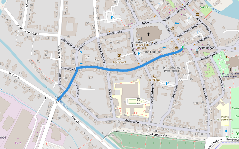 Sønderportsgade walking route map in Ribe