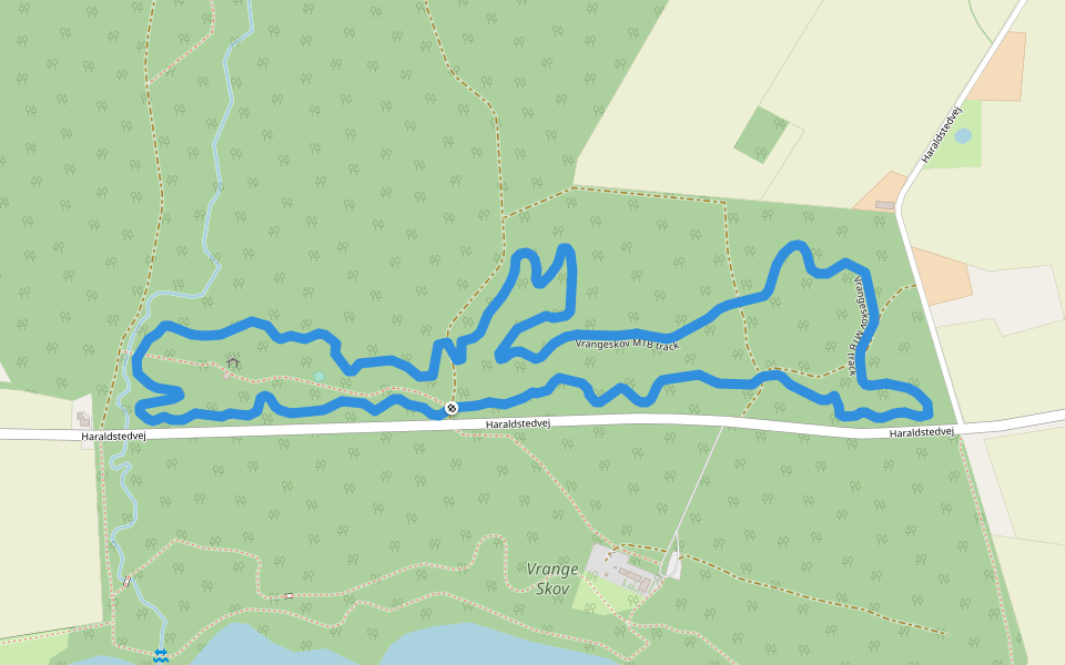 Vrangeskov MTB track walking route map in Ringsted