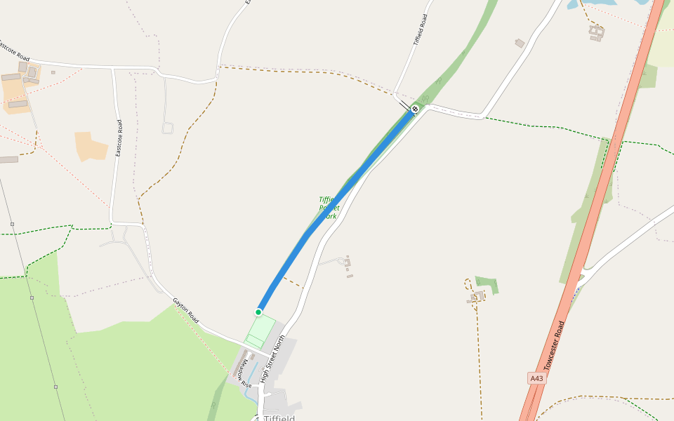 John Mawby Trail walking route map in Tiffield