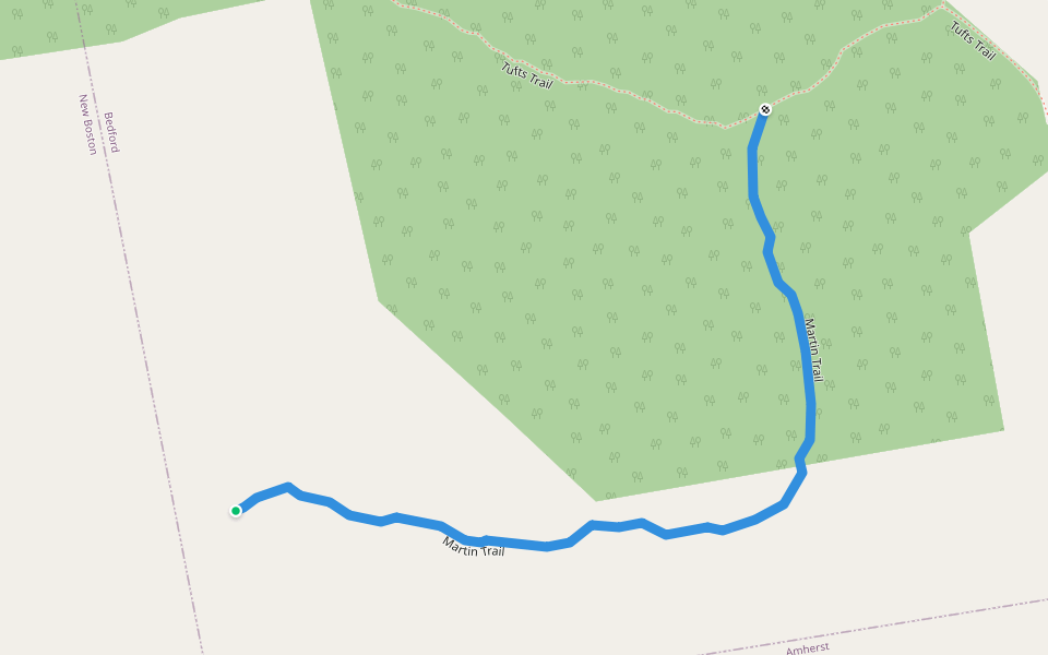 Martin Trail walking route map in Bedford