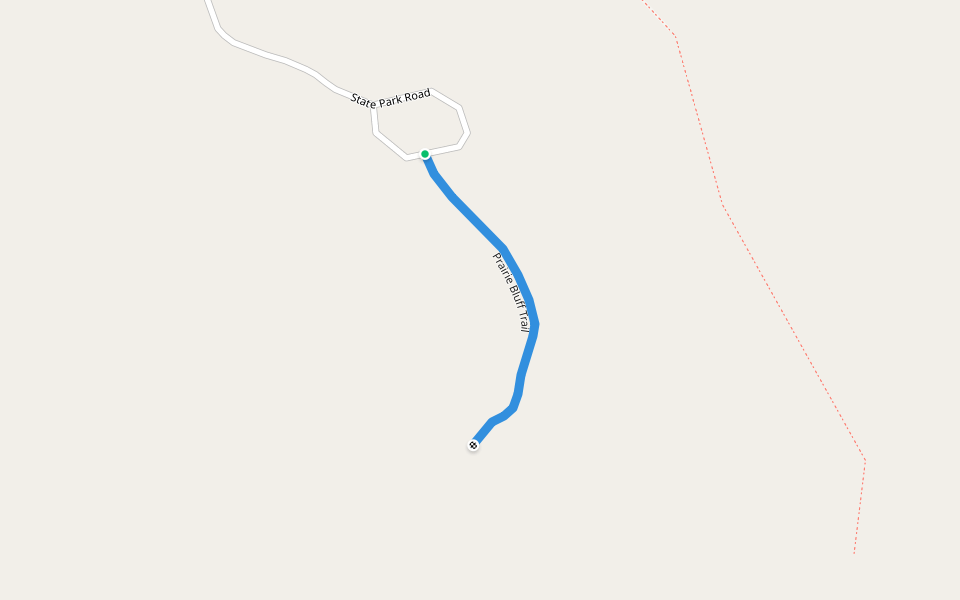 Prairie Bluff Trail walking route map in Clayton