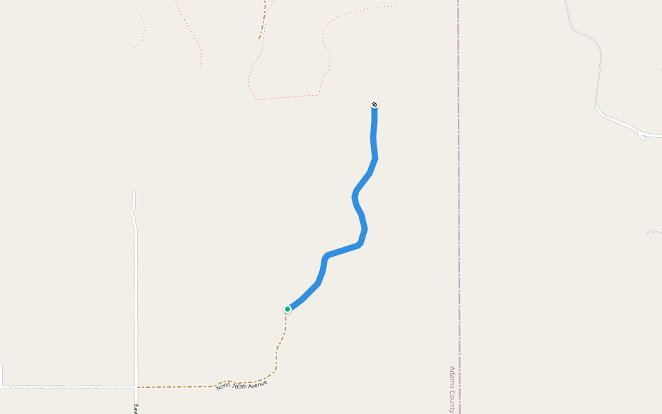 North 700th Avenue walking route map in Liberty