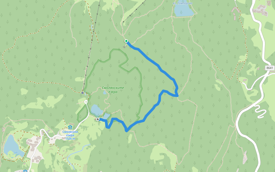 Орфееви скали - Смолянски езера walking route map in Pamporovo