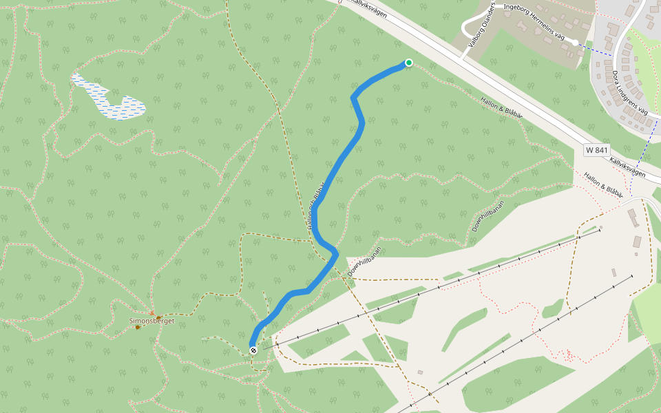 Hallon och Blåbär walking route map in Falun