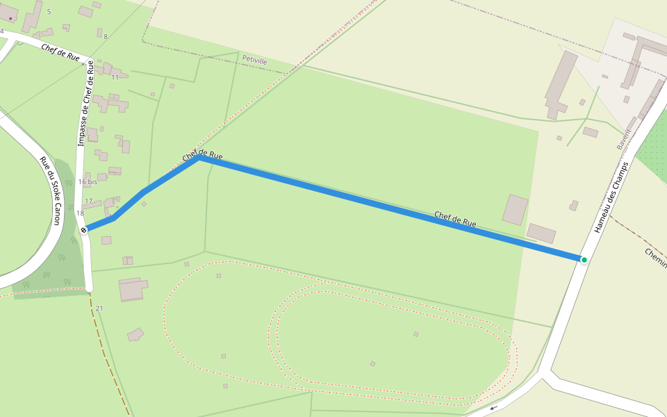 Chef de Rue walking route map in Bavent