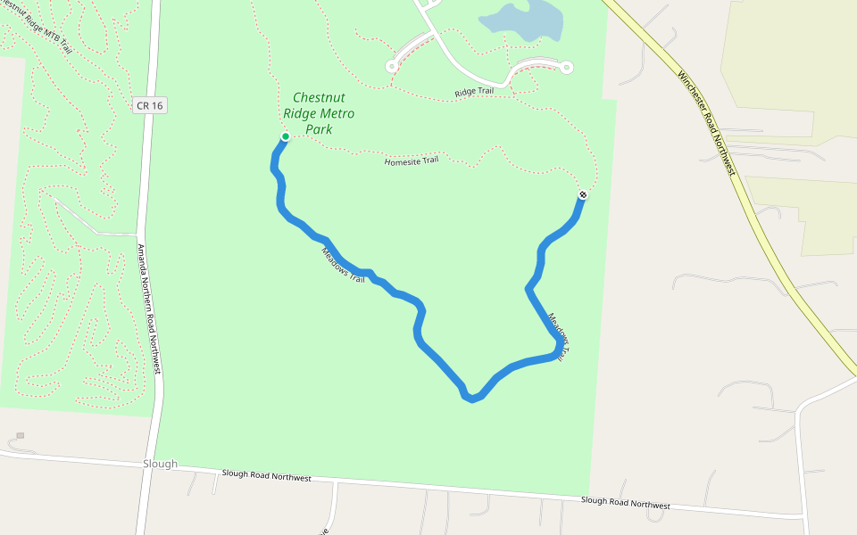 Meadows Trail walking route map in Carroll