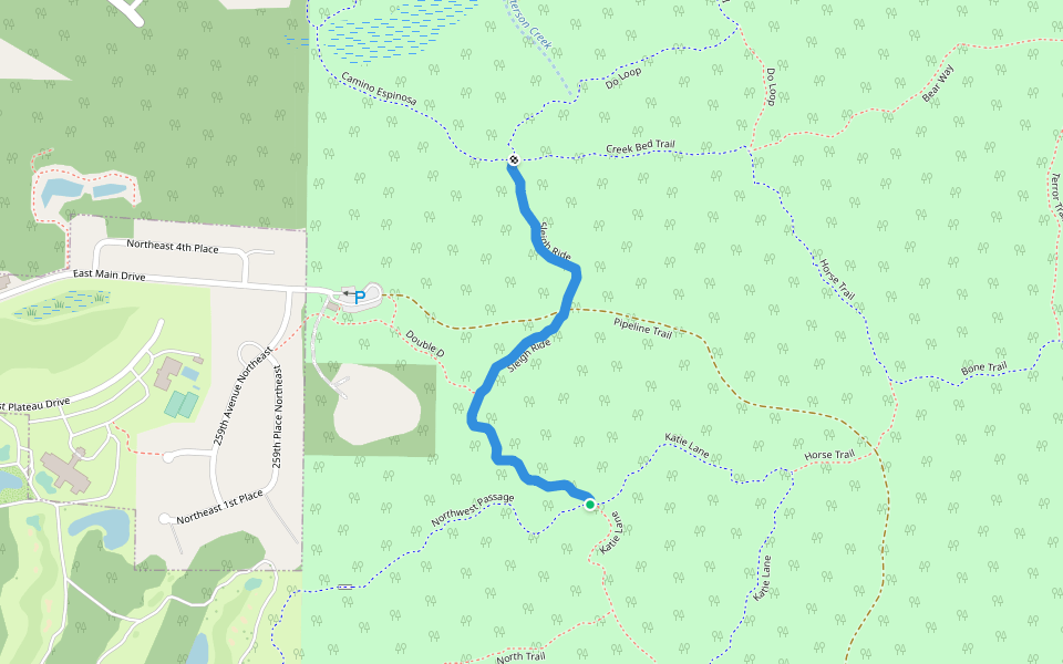 Sleigh Ride walking route map in Sammamish