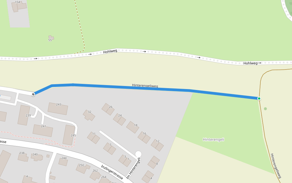 Hinterengeliweg walking route map in Riehen