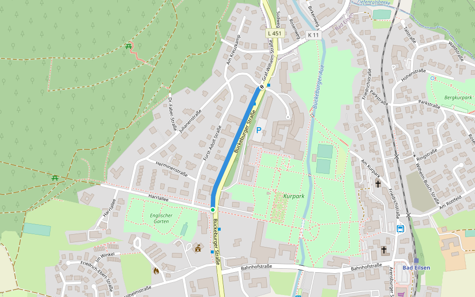 Heinrich-Hofmeister-Promenade walking route map in Bad Eilsen