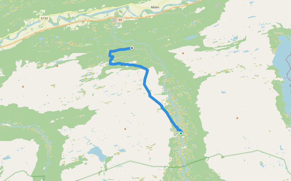 Kløvvegen walking route map in Vindøla