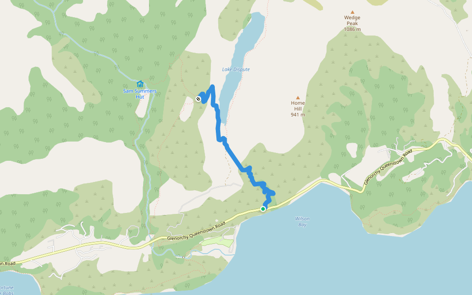 Lake Dispute Walkway walking route map in Closeburn