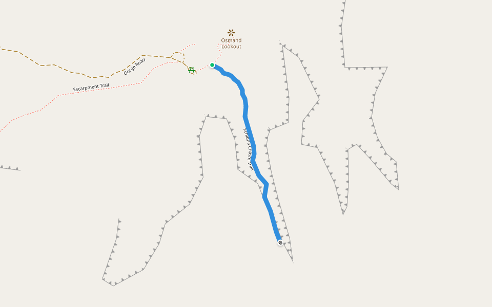 Echidna Chasm Trail walking route map in Purnululu