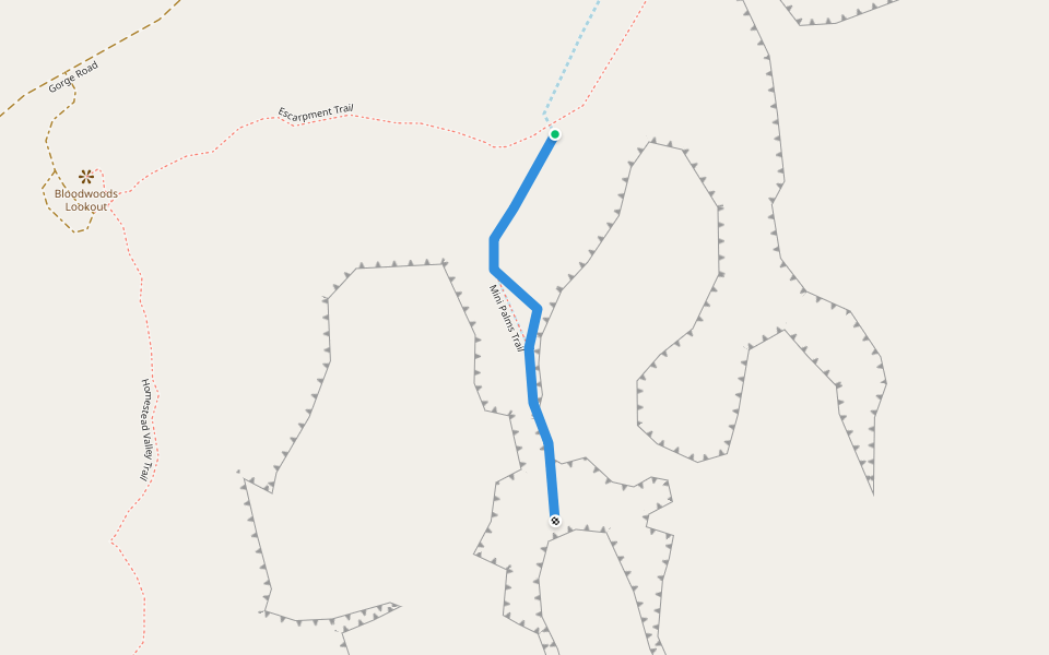 Mini Palms Trail walking route map in Purnululu