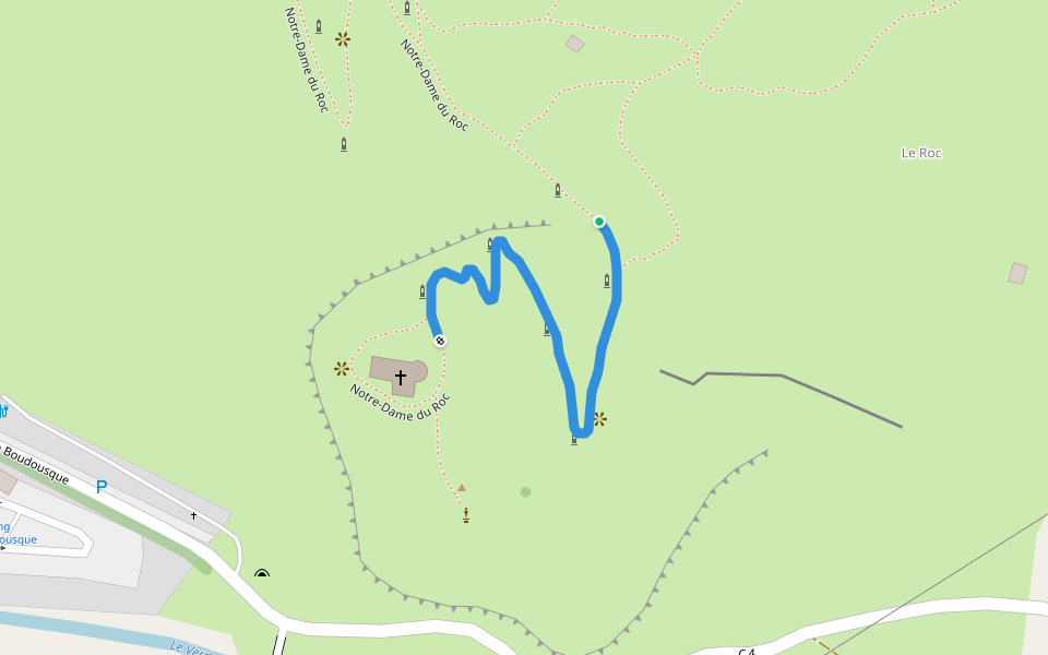 Voie communale numéro 3 du Roc walking route map in Castellane