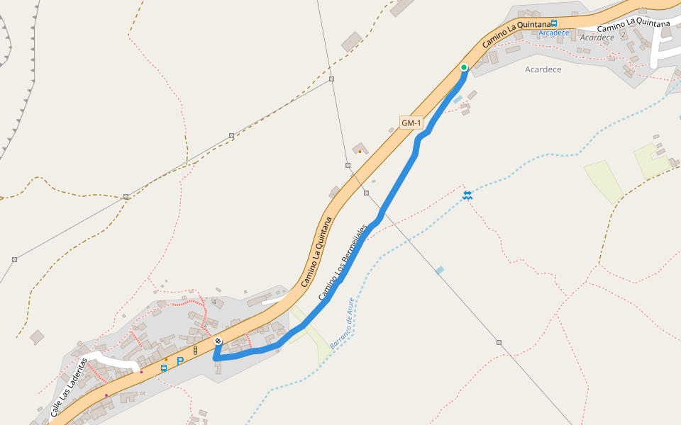 Camino Los Bermejiales walking route map in Valle Gran Rey
