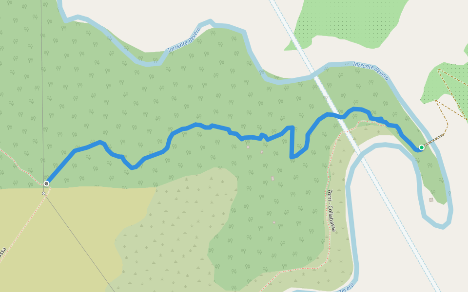 Torri - Collabassa - Olivetta (Bossaré) walking route map in Collabassa
