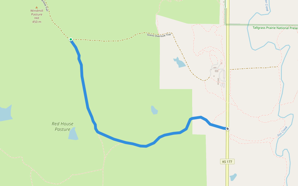 Ranch Legacy Trail walking route map in Strong City