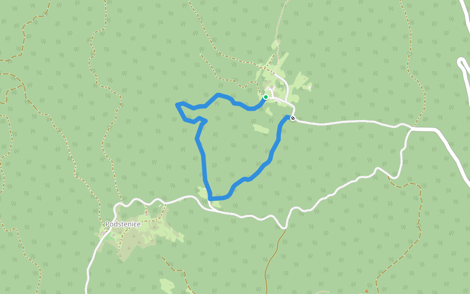 Dormouse path walking route map in Podstenice