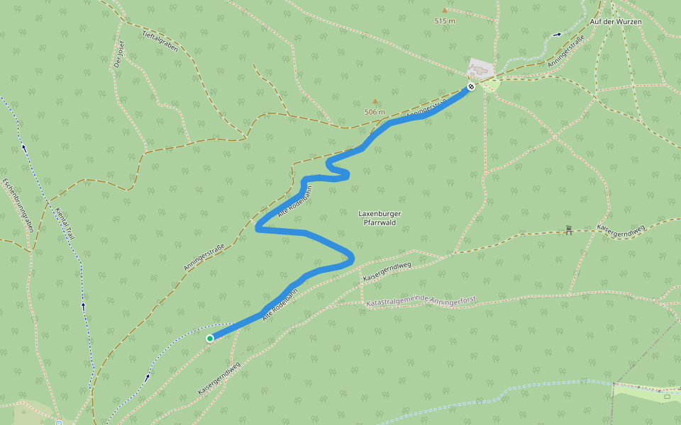 Alte Rodelbahn walking route map in Gaaden bei Mödling