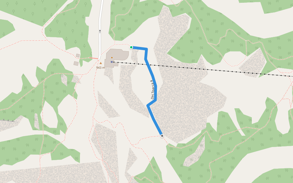 DH,Трасса 4 walking route map in Zelenaya Polyana