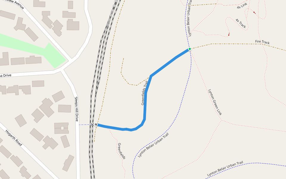 Greenfields Trail walking route map in Panorama