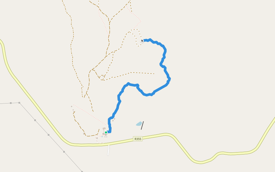 Old Naries Trail walking route map in Buffelsrivier