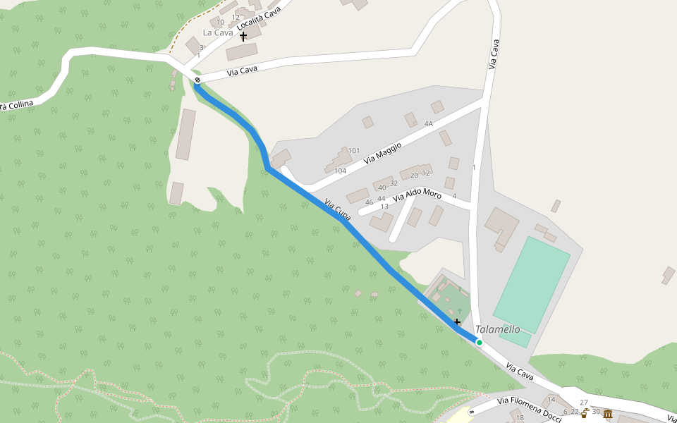 Via Cupa walking route map in Talamello